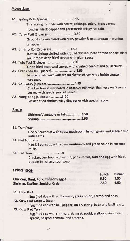 Thai Kitchen Menu Menu For Thai Kitchen Farmington Hills Detroit