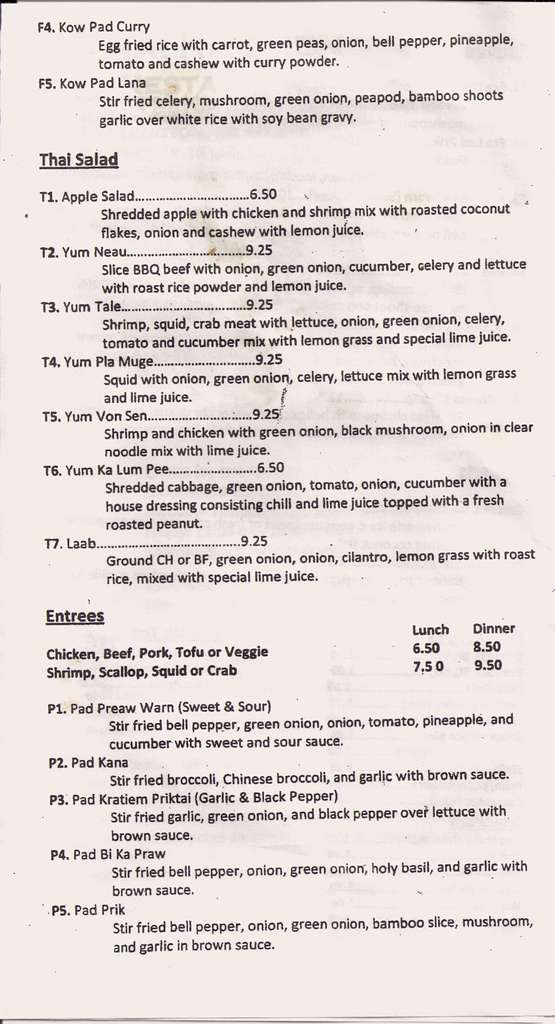 Thai Kitchen Menu Menu For Thai Kitchen Farmington Hills Detroit