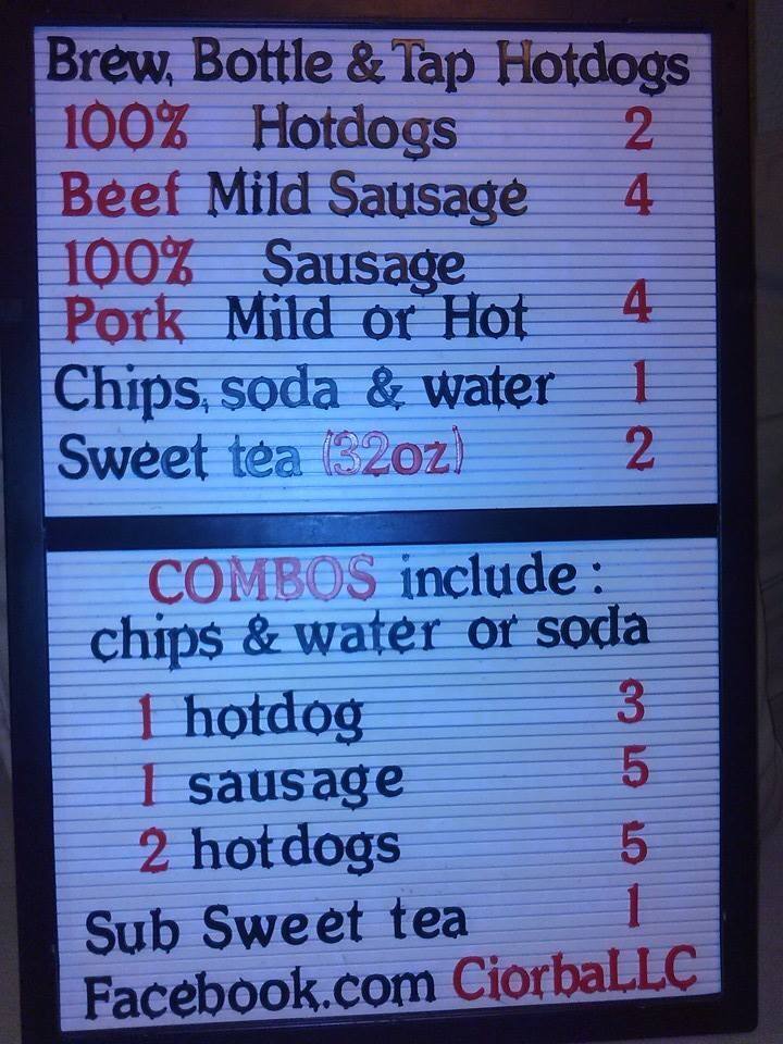 Menu at Ciorba LLC Hotdogs and Sausages, Jacksonville