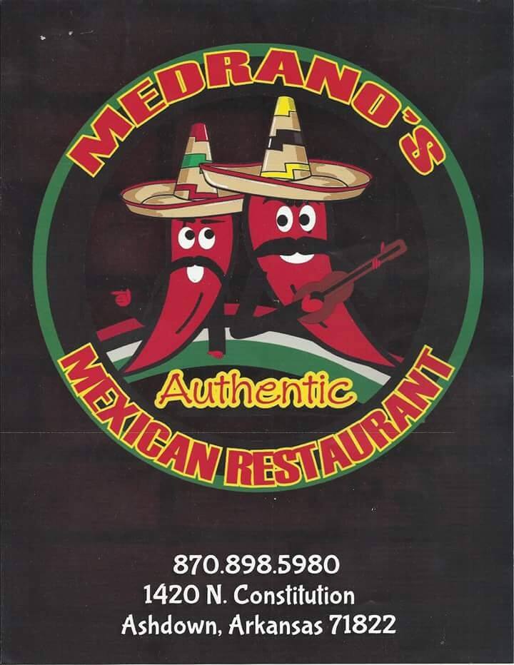 Menu at Medrano's restaurant, Ashdown