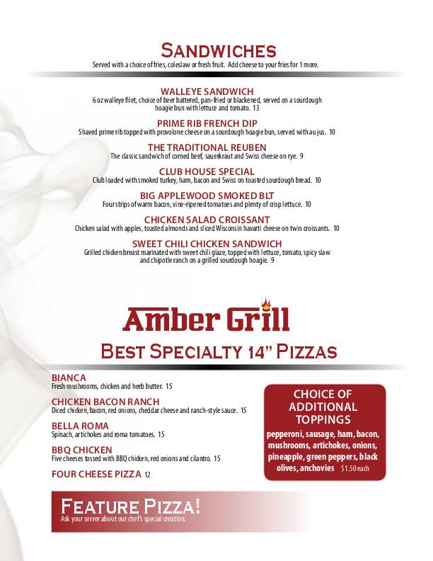 amberstone bar and grill menu