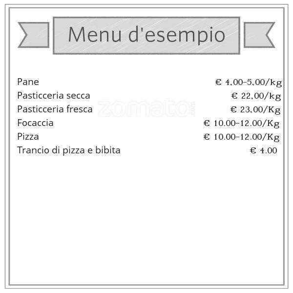 Menu di Pane e Fantasia 