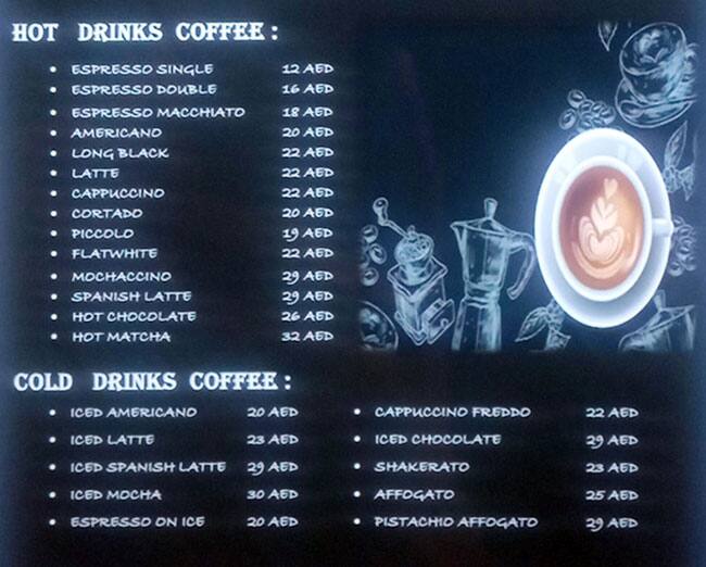 Menu of 11 Eleven, Muhaisnah, Dubai