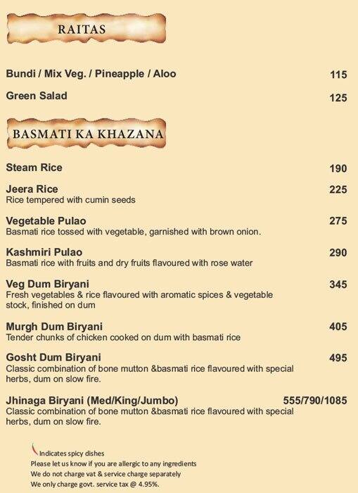 Caravan Serai Menu, Menu for Caravan Serai, Linking Road, Bandra West