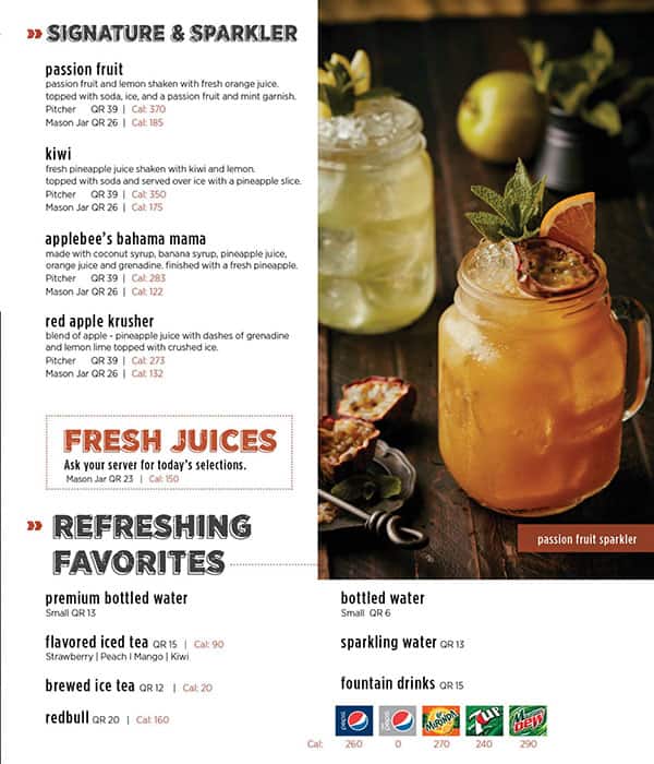 Applebee's menu