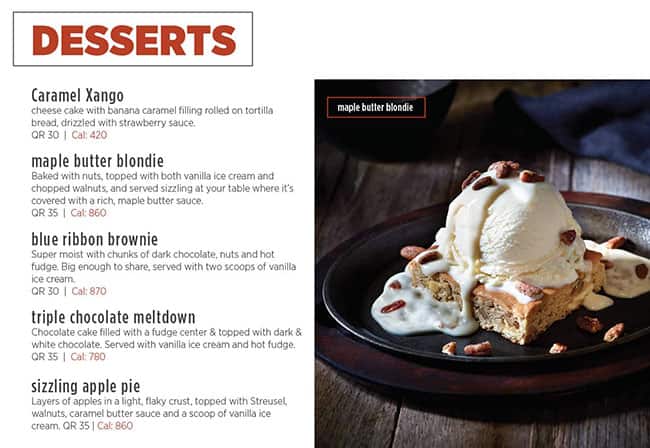 Applebee's menu