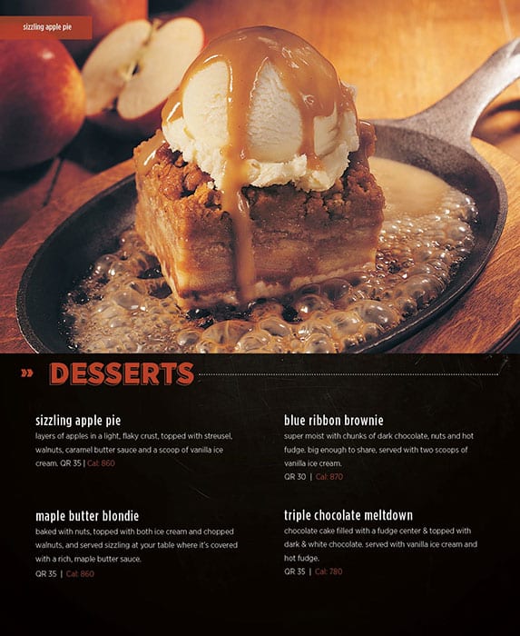 Applebee's menu