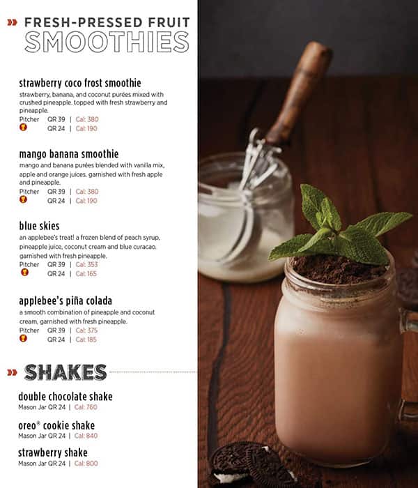 Applebee's menu