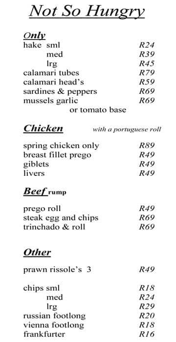 Menu at My Fish restaurant, Roodepoort, 2 Keith Avenue Coner