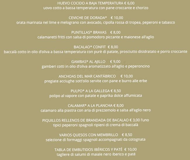 Menu di Albufera 