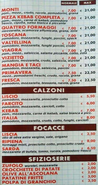 Menu di Pizza Italia 4 
