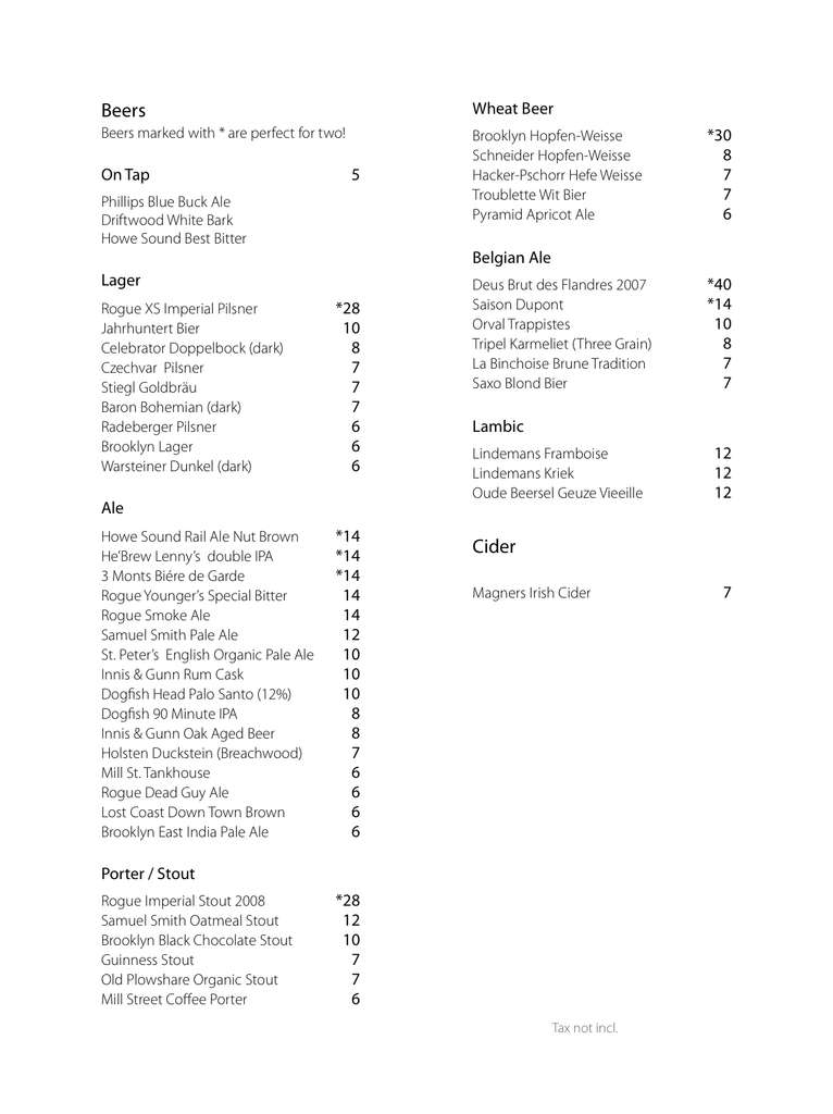Solomon's menu
