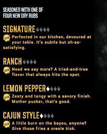 WingStreet menu