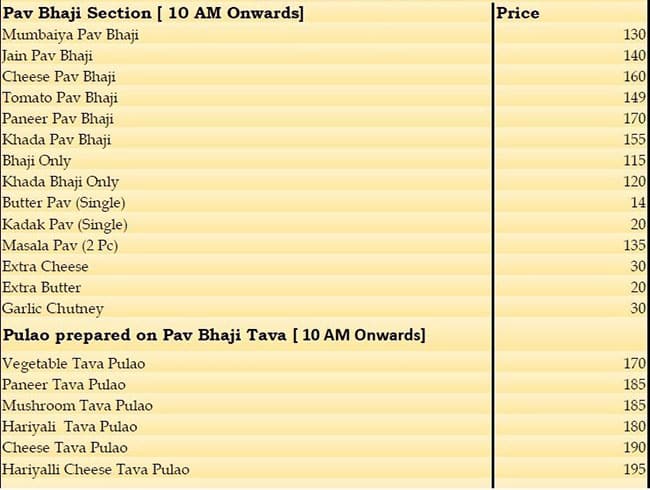 Samarth Sagar Pure Veg menu