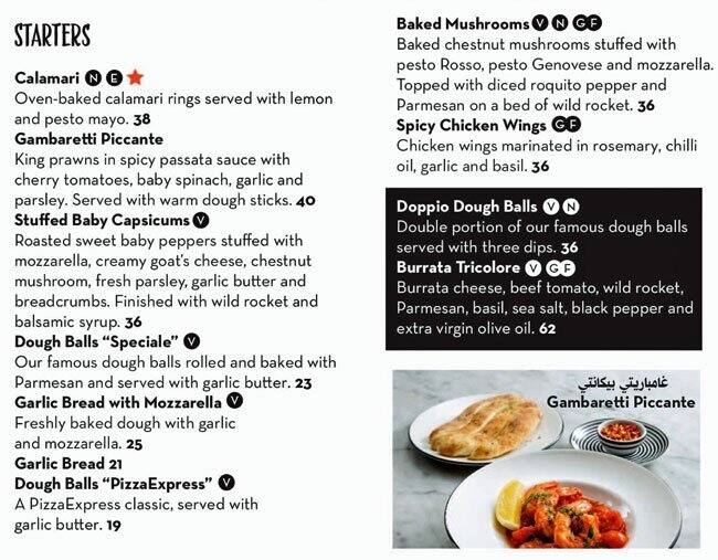 PizzaExpress Menu, Menu for PizzaExpress, Trade Centre Area, Dubai Zomato