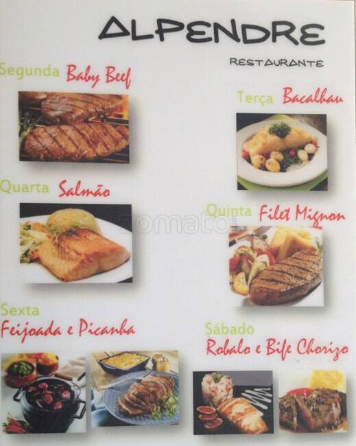 Alpendre cardápio
