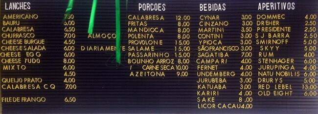 JC Restaurante cardápio