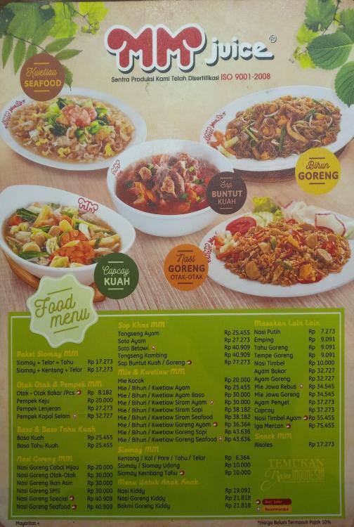 MM Juice Menu, Menu for MM Juice, Taman Mini, Jakarta Zomato Indonesia