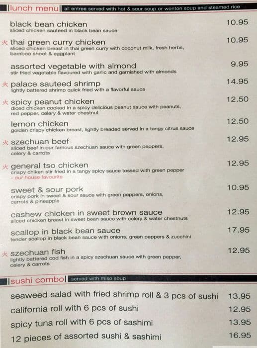 Menu at Szechuan Szechuan restaurant, Vaughan, 1 Bass Pro Mills Dr