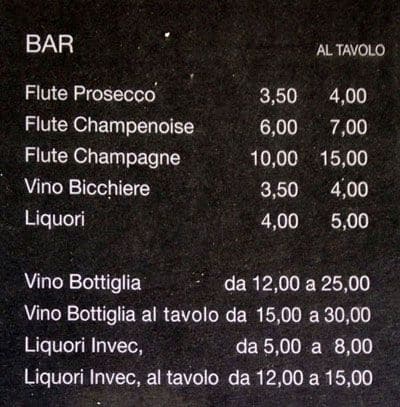 Menu di F Lounge Cafè & Restaurant 
