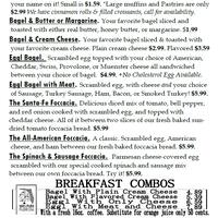 Bagel Bakery Menu Menu For Bagel Bakery Gainesville Gainesville