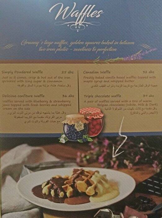 Granny's Waffles Menu, Menu for Granny's Waffles, Downtown Dubai, Dubai