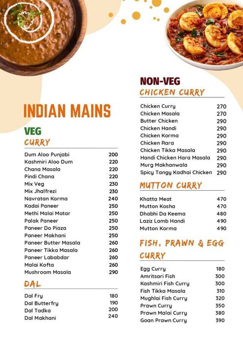 All-Fresco Hotel Restaurant & Bar menu