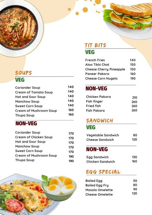 All-Fresco Hotel Restaurant & Bar menu