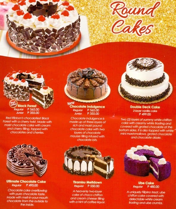 Red ribbon cakes price unitver