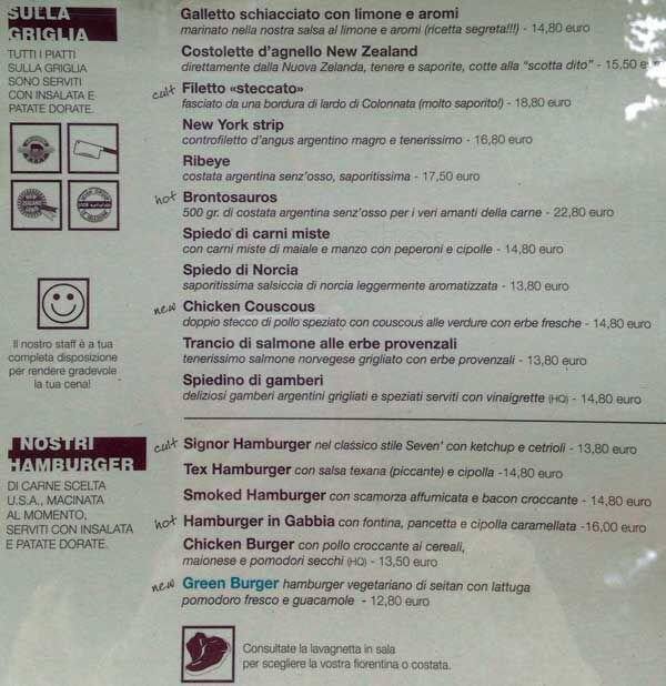 Menu di Seven 