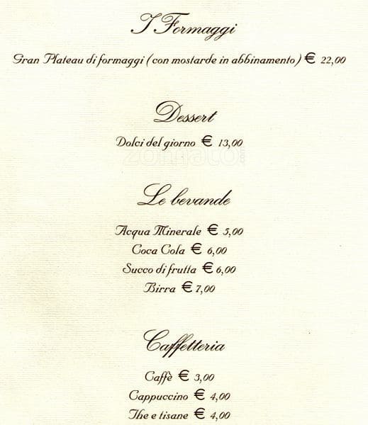 Menu di Ristorante Camponeschi 