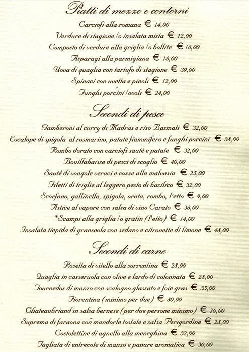 Menu di Ristorante Camponeschi 