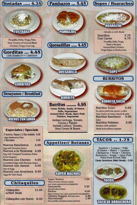 El Arco De Palmar Menu, Menu for El Arco De Palmar, Albany Park ...