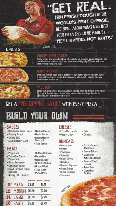 Toppers Pizza Menu, Menu for Toppers Pizza, Lincoln Park, Chicago ...