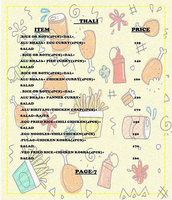 Menu at Mom Chef, Kolkata
