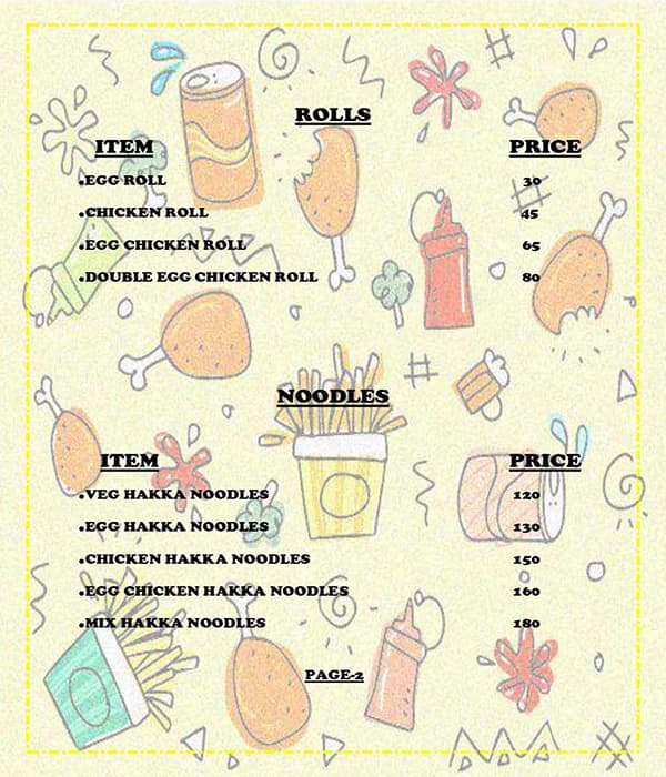 Menu at Mom Chef, Kolkata
