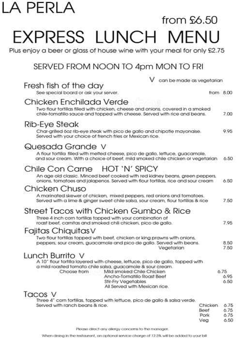 La Perla Menu, Menu for La Perla, Covent Garden, London Zomato UK
