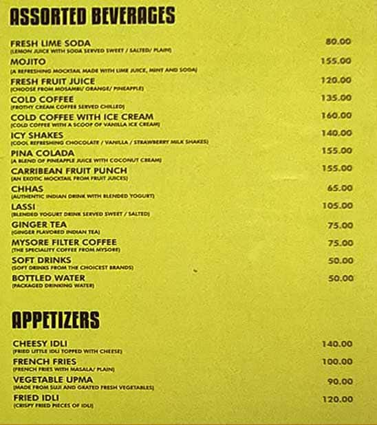 Menu at SAPPHIRETHE VEG BARBEQUEVegetarian Buffet Restaurant, Chandigarh
