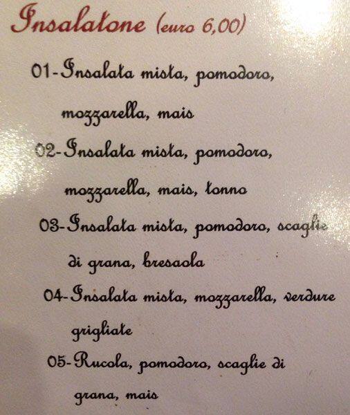 Menu di Bar Porta Romana 