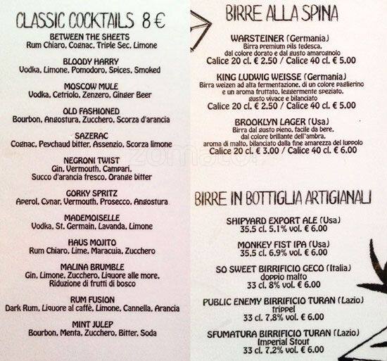 Menu di Haus Garten 