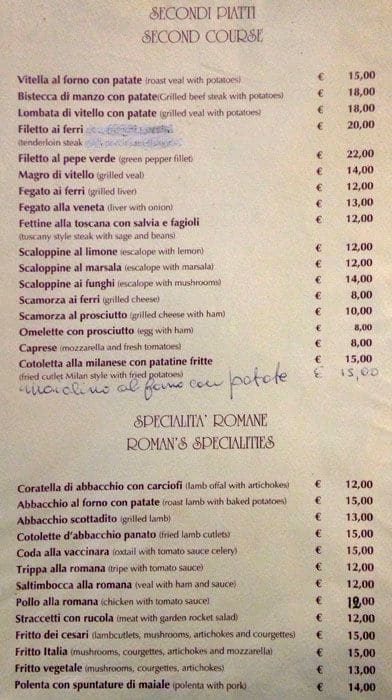 Menu di Il Cantinone 