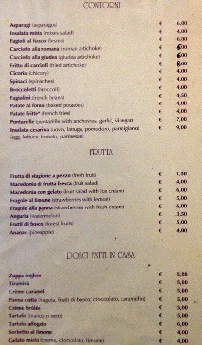 Menu di Il Cantinone 