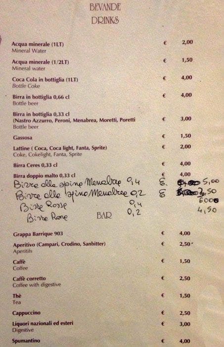 Menu di Il Cantinone 