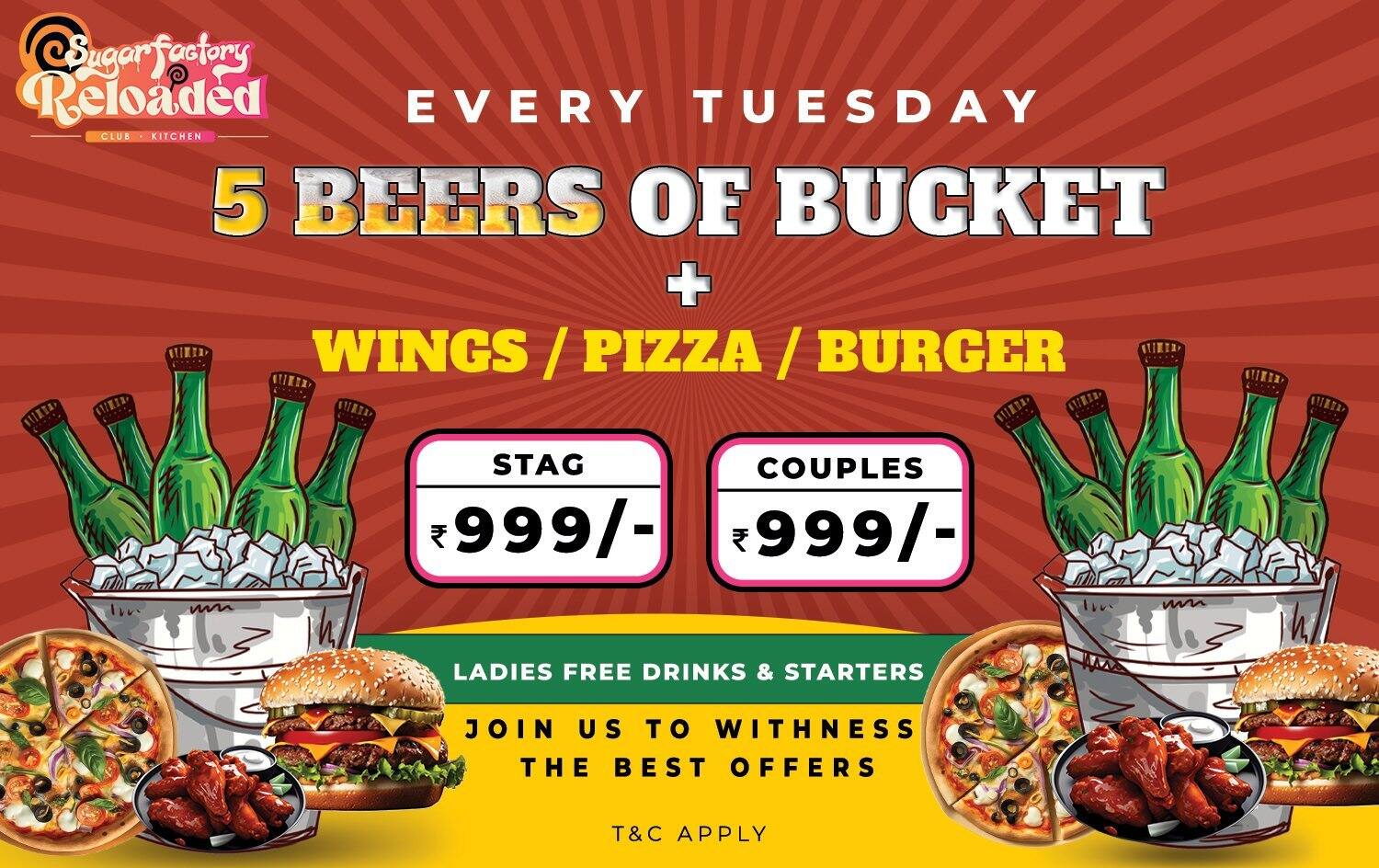 Menu of Sugar Factory Reloaded, Koramangala 5th Block, Bangalore