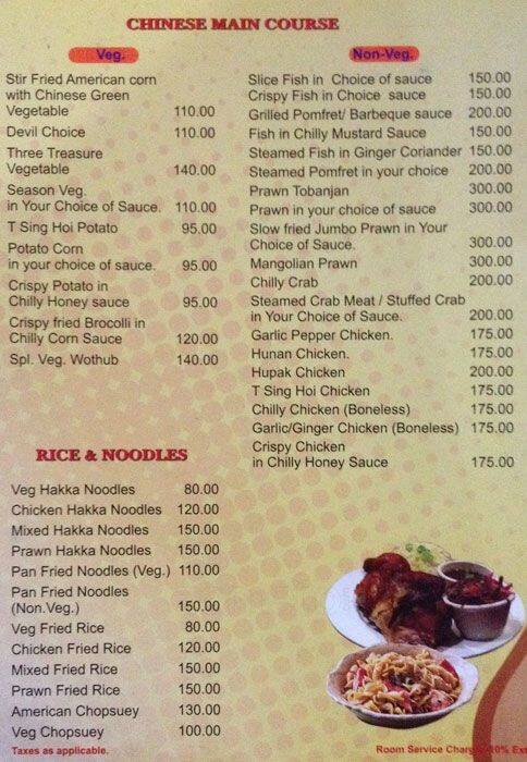 Tycoon Restaurant menu