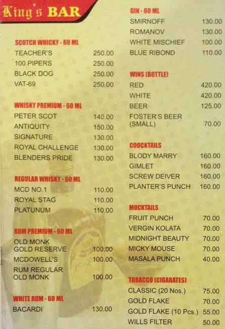 Tycoon Restaurant menu