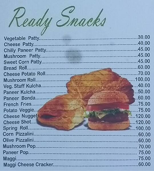 Menu of Bake Club, Paschim Vihar, New Delhi