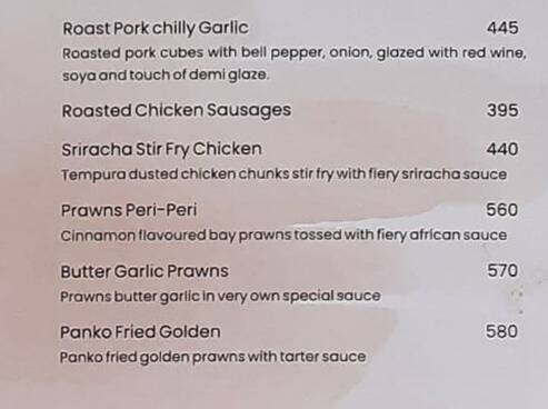 Alfredo's menu