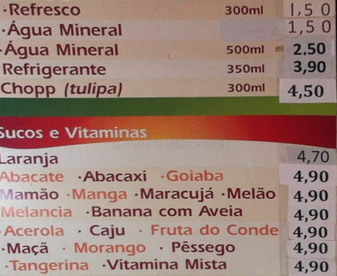 Praça Gourmet cardápio