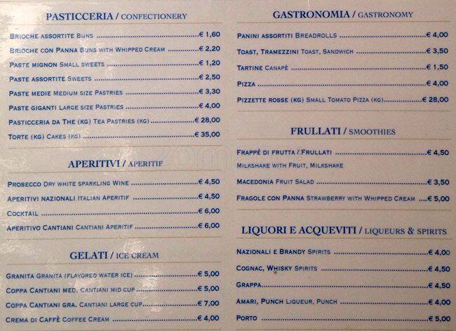 Menu di Cantiani 